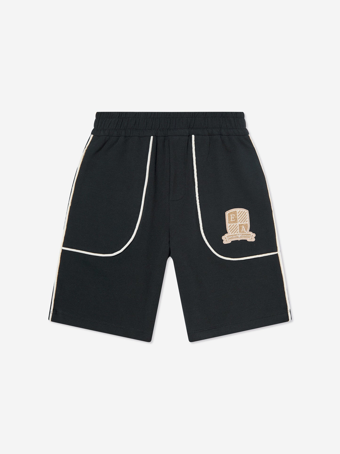 Emporio Armani 男童海军蓝徽标百慕大短裤
