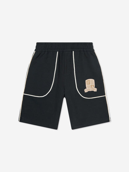 Emporio Armani 男童海军蓝徽标百慕大短裤