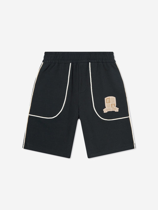 Emporio Armani 男童海军蓝徽标百慕大短裤