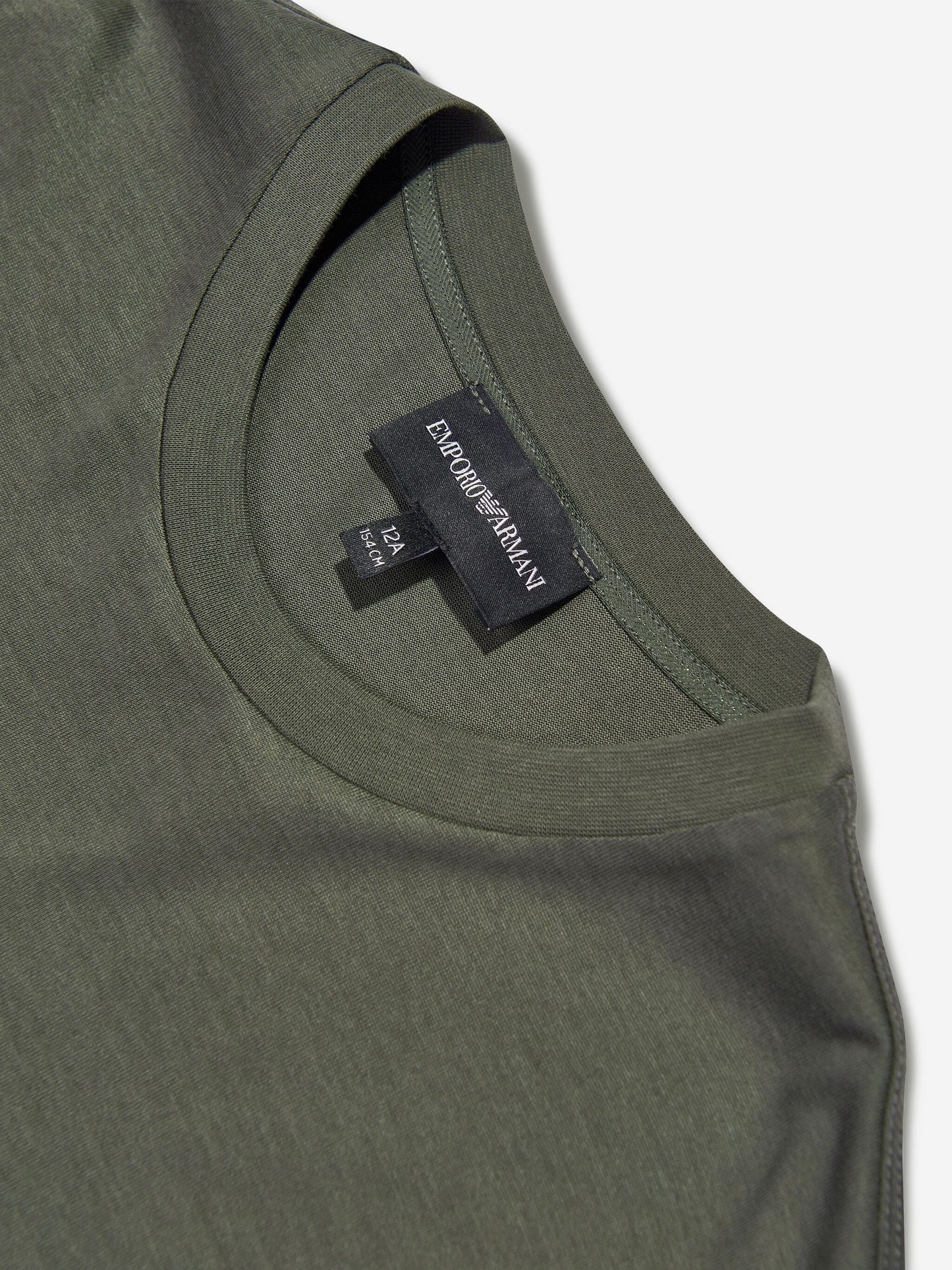 Emporio Armani 男童绿色徽标 T 恤