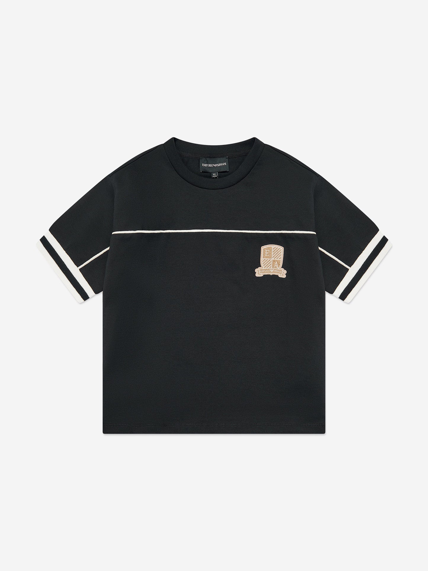Emporio Armani 男童徽标 T 恤（海军蓝）
