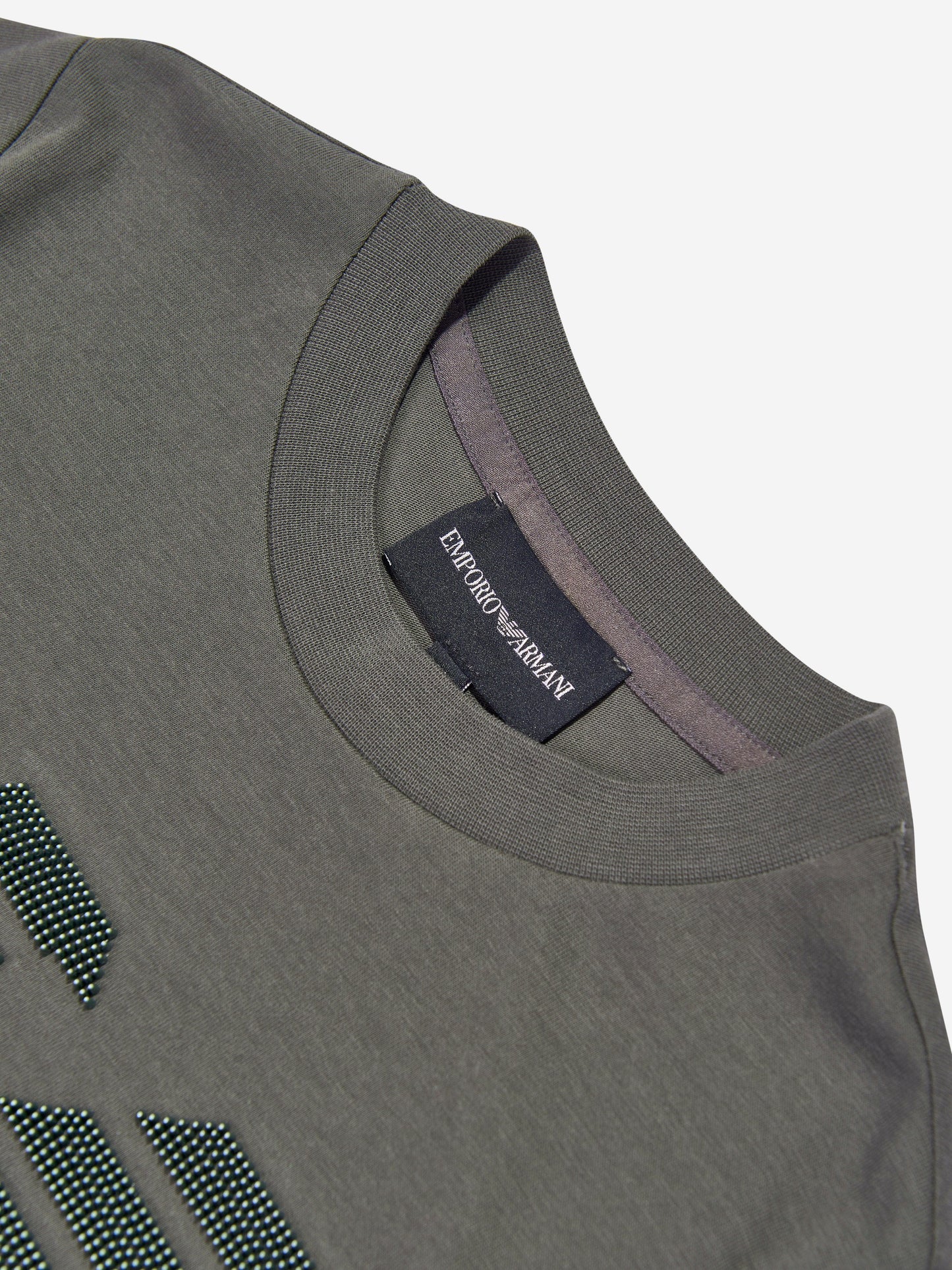 Emporio Armani 男童棕色徽标 T 恤