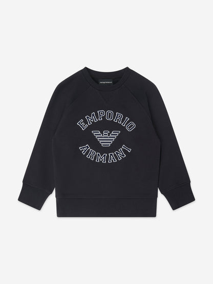 Emporio Armani 男童海军蓝徽标运动服