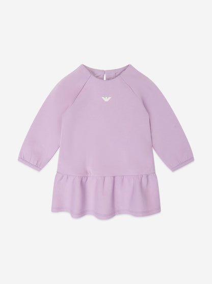 Emporio Armani 女婴紫色徽标毛衣裙