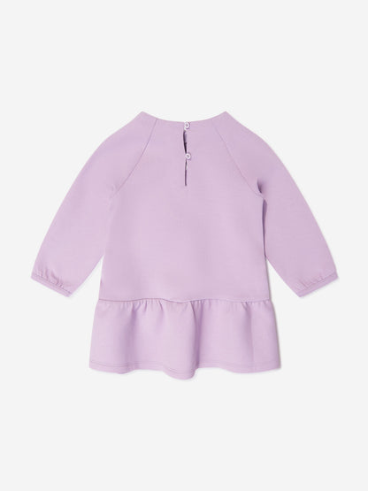 Emporio Armani 女婴紫色徽标毛衣裙