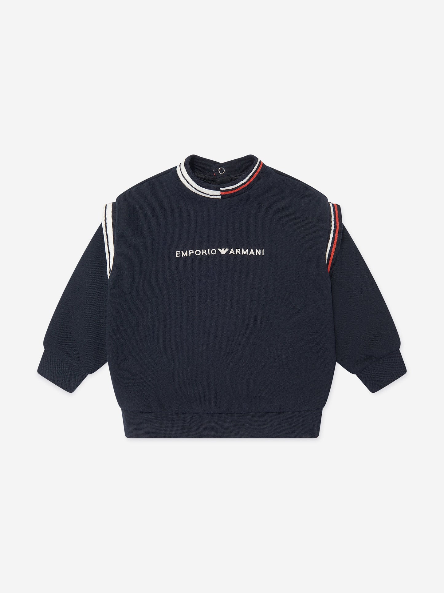 Emporio Armani 男婴徽标运动衫（海军蓝）