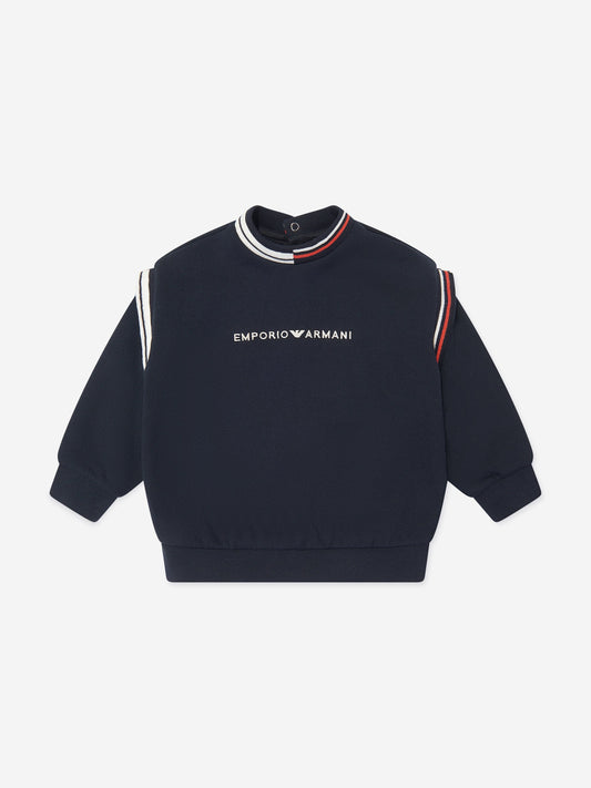Emporio Armani 男婴徽标运动衫（海军蓝）