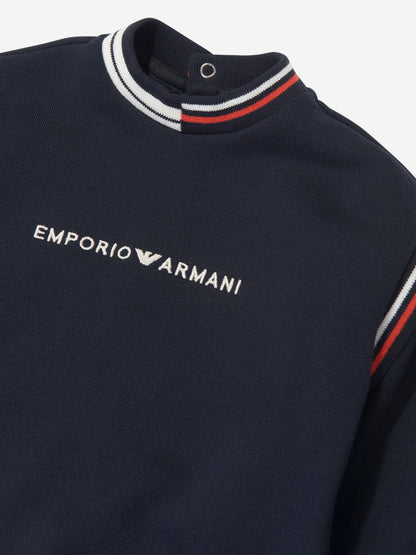 Emporio Armani 男婴徽标运动衫（海军蓝）
