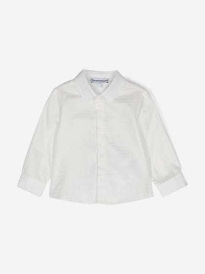 Emporio Armani 男婴象牙色徽标衬衫