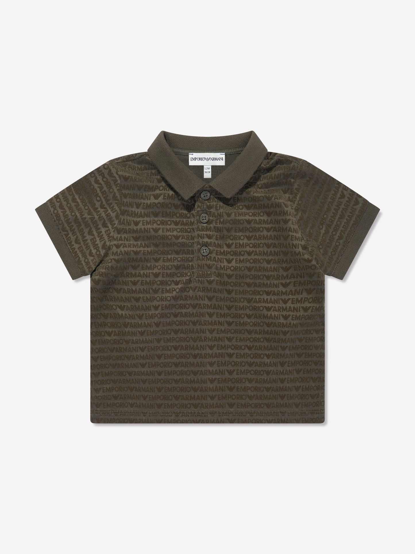 Emporio Armani 男婴绿色徽标 Polo 衫