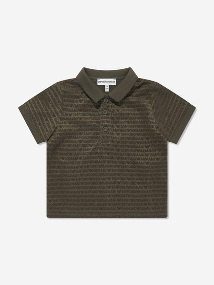 Emporio Armani 男婴绿色徽标 Polo 衫