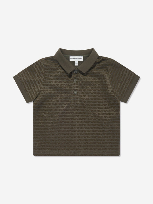 Emporio Armani 男婴绿色徽标 Polo 衫