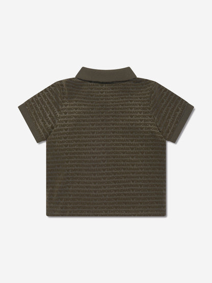 Emporio Armani 男婴绿色徽标 Polo 衫
