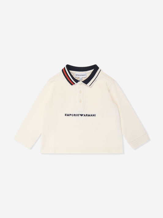 Emporio Armani 男婴长袖 Polo 衫（象牙色）