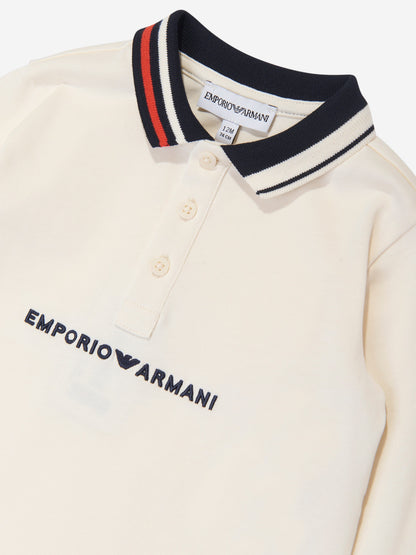Emporio Armani 男婴长袖 Polo 衫（象牙色）