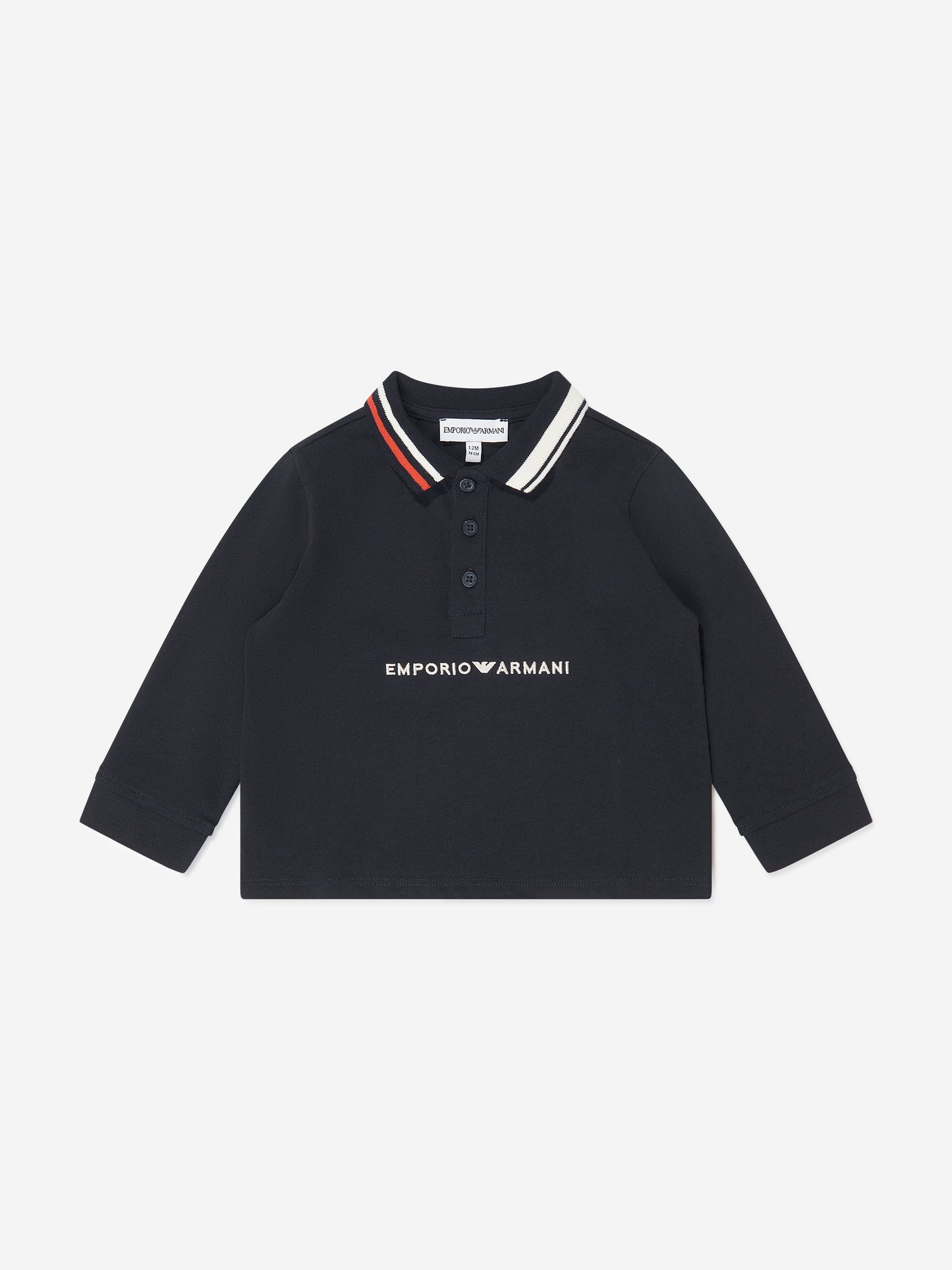 Emporio Armani 男婴长袖 Polo 衫（海军蓝）
