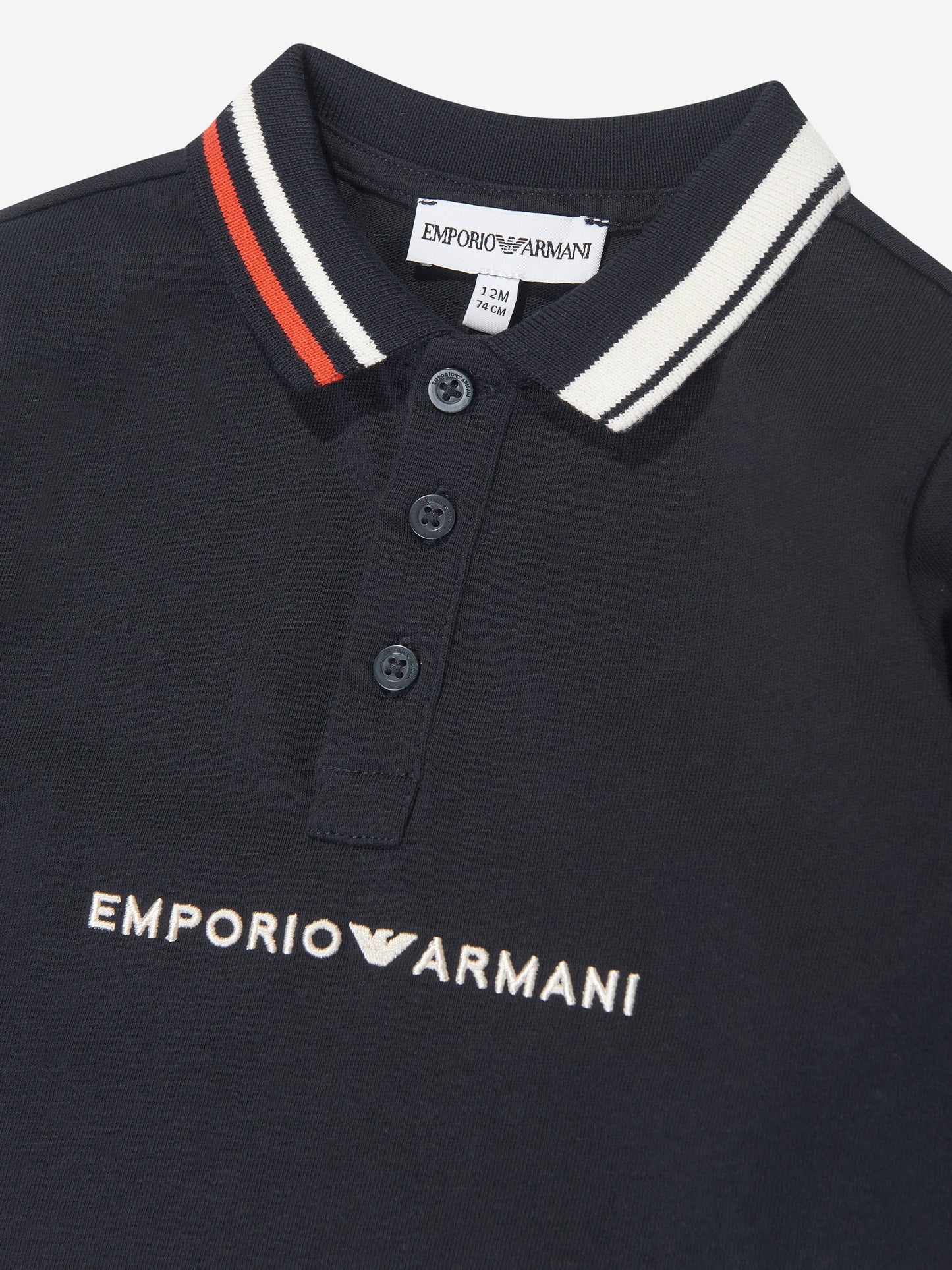 Emporio Armani 男婴长袖 Polo 衫（海军蓝）