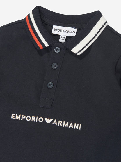 Emporio Armani 男婴长袖 Polo 衫（海军蓝）