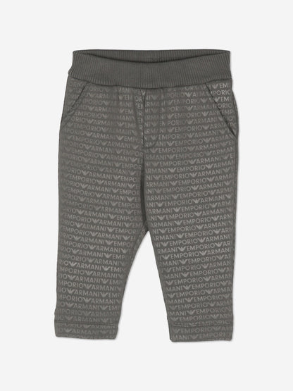 Emporio Armani 男婴绿色徽标慢跑裤