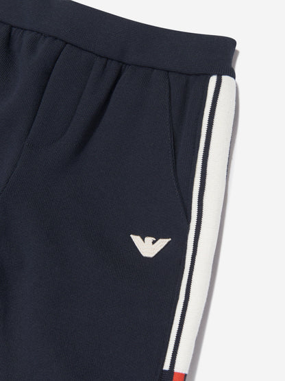 Emporio Armani 男婴徽标慢跑裤（海军蓝）