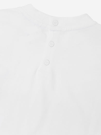 Emporio Armani 男婴贴花 T 恤（白色）