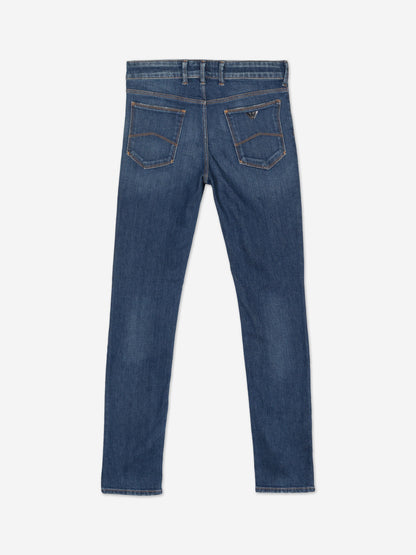Emporio Armani 男童蓝色紧身牛仔裤