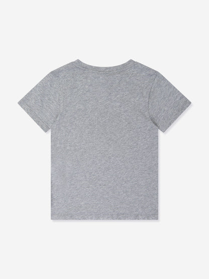 Emporio Armani 男童徽标 T 恤（灰色）