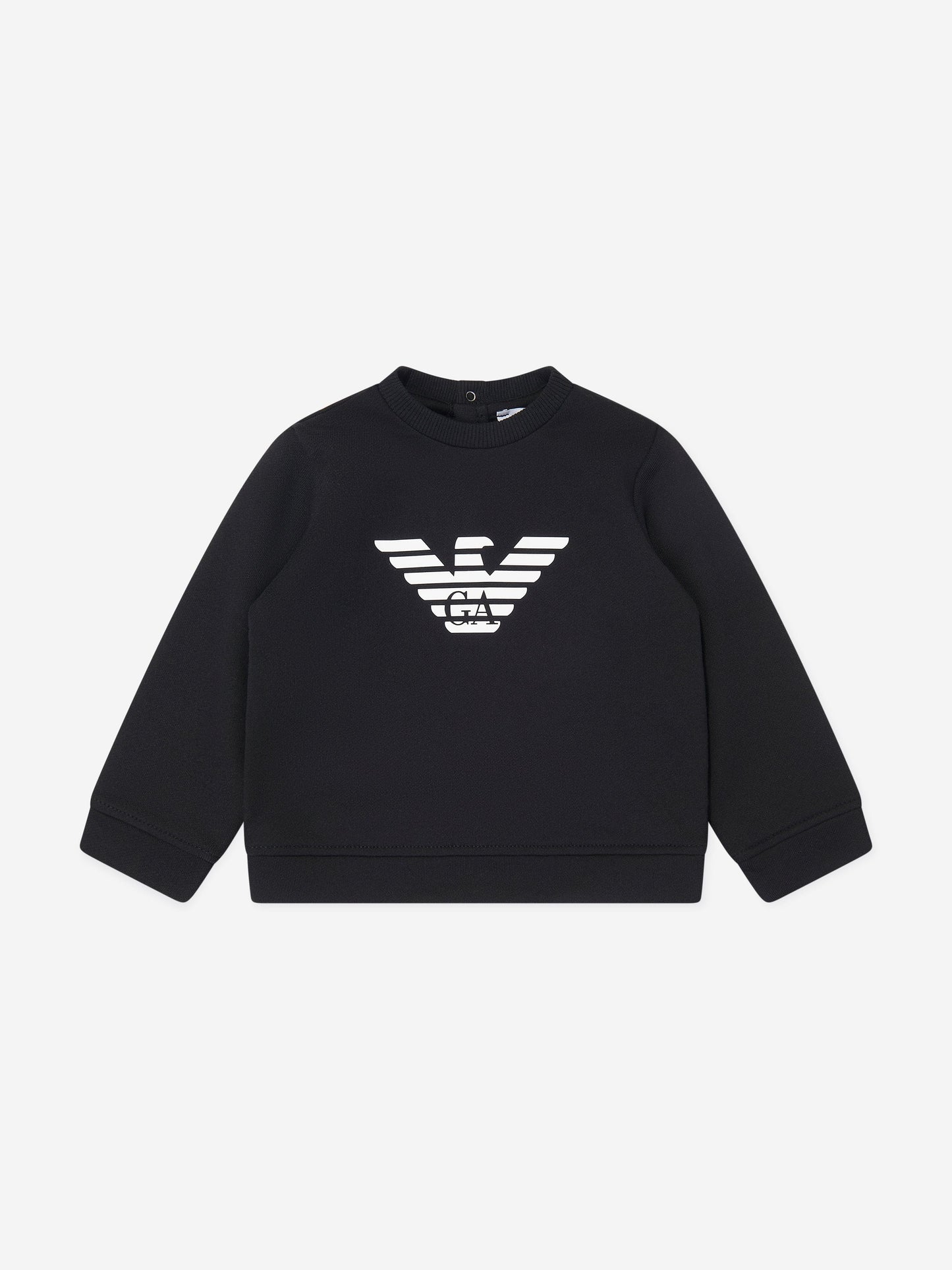 Emporio Armani 男婴黑色徽标运动衫