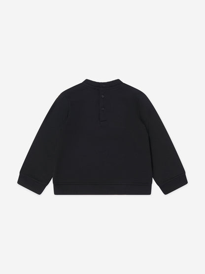 Emporio Armani 男婴黑色徽标运动衫