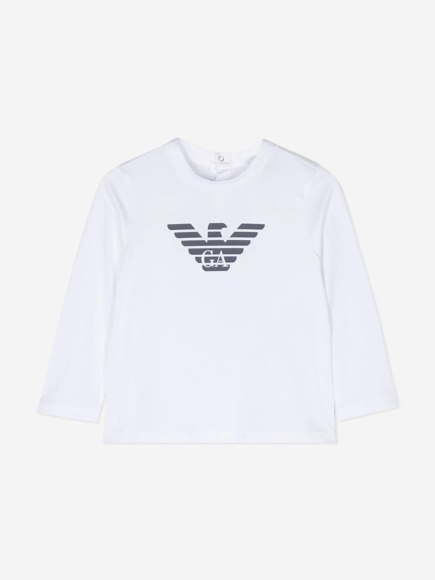 Emporio Armani 男童长袖 T 恤（白色）