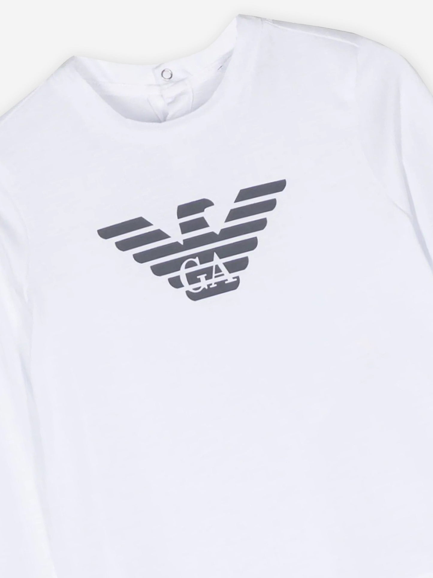 Emporio Armani 男童长袖 T 恤（白色）