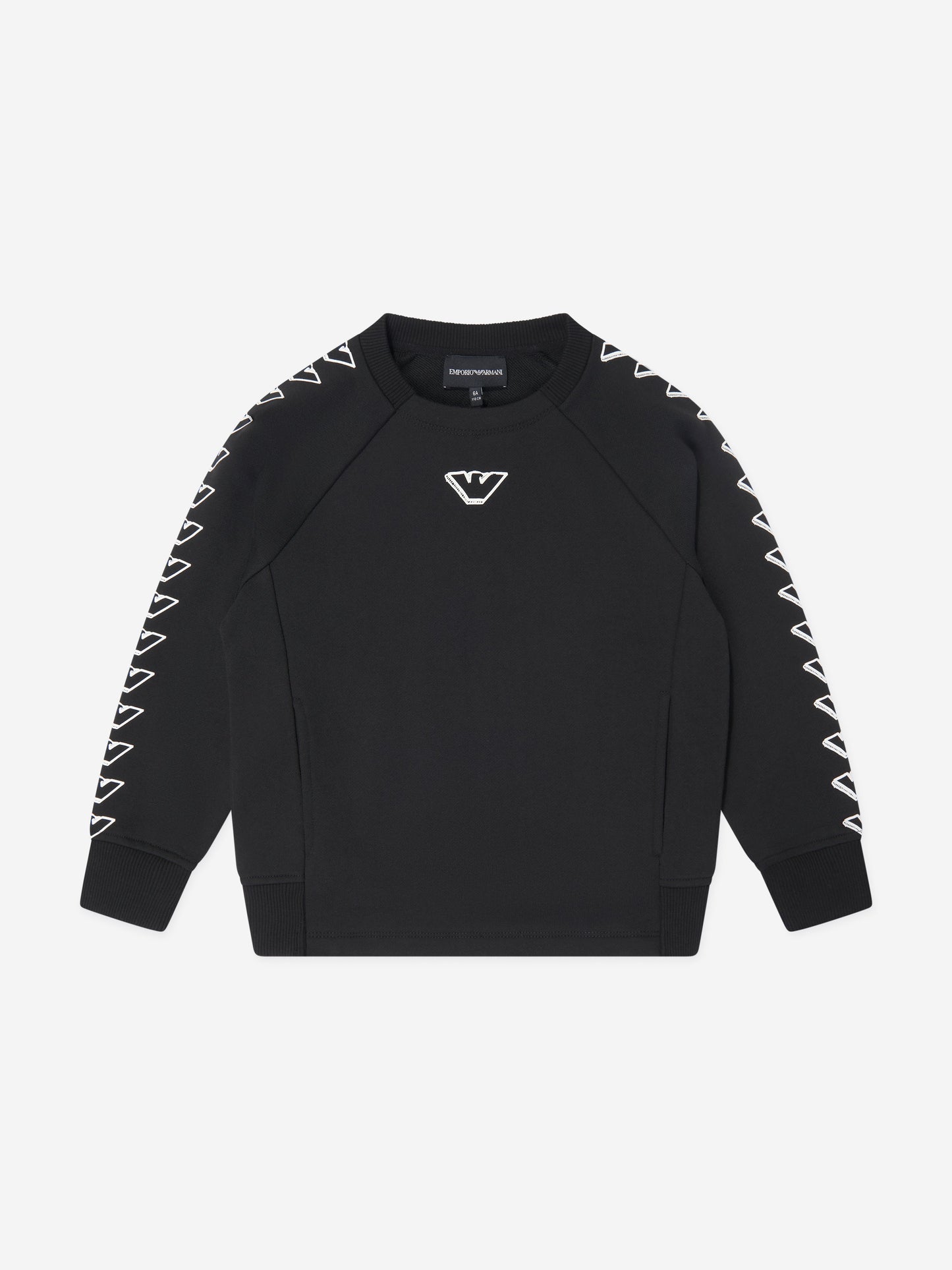 Emporio Armani 男童黑色徽标运动衫