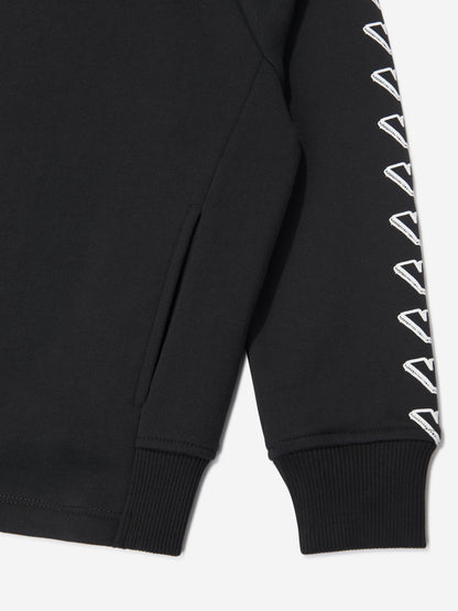 Emporio Armani 男童黑色徽标运动衫