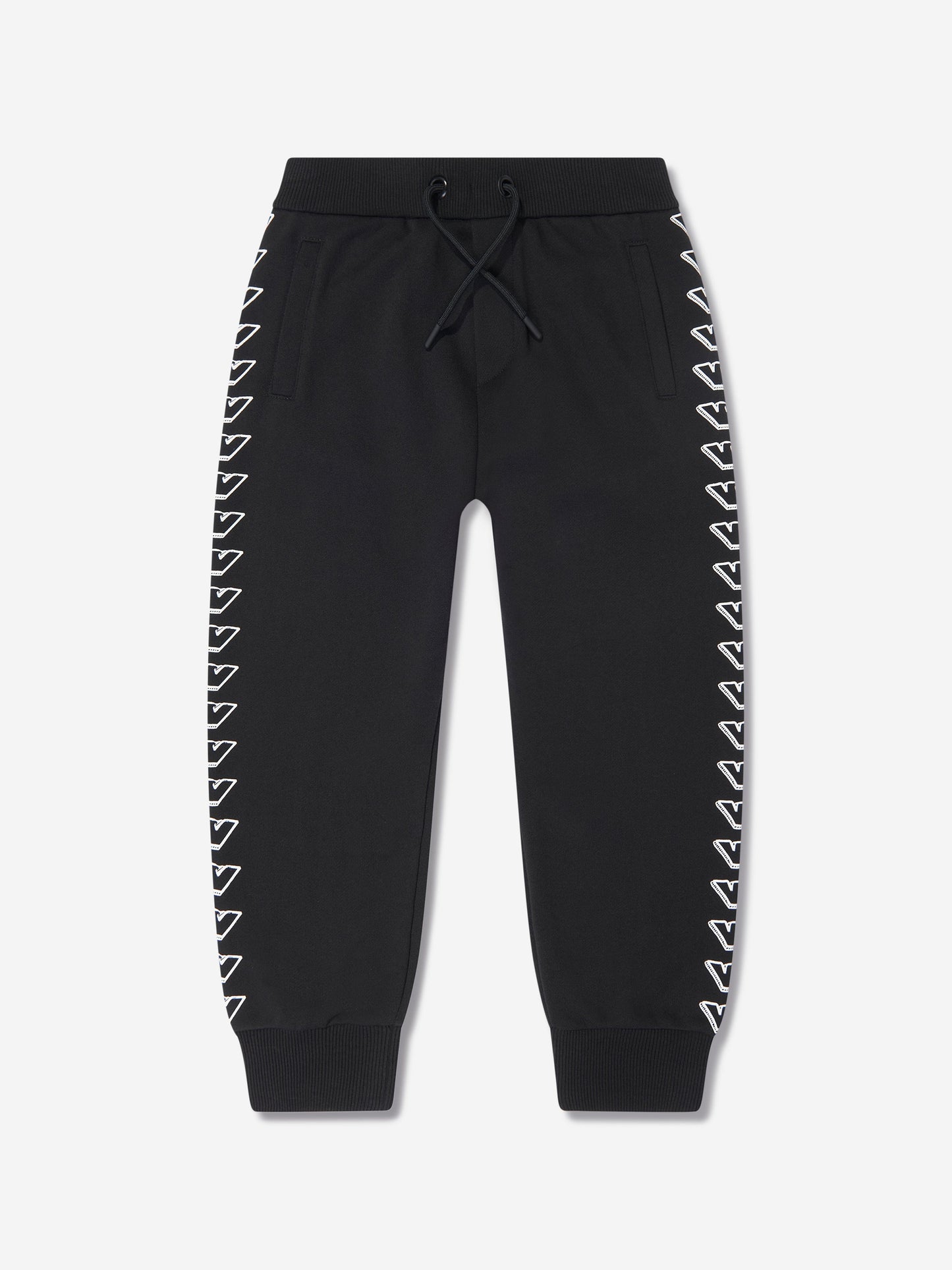 Emporio Armani 男童徽标慢跑裤（黑色）