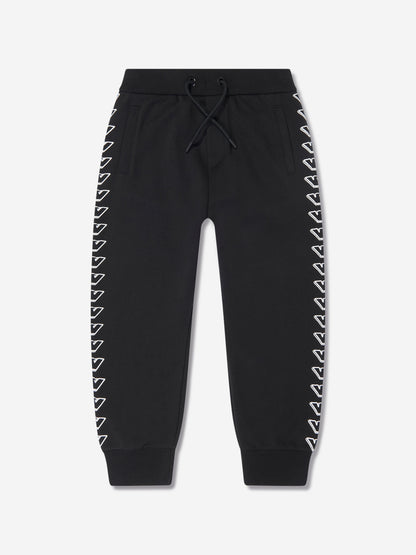 Emporio Armani 男童徽标慢跑裤（黑色）