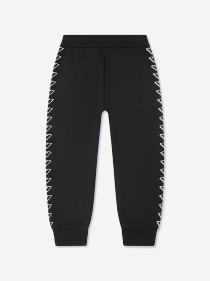 Emporio Armani 男童徽标慢跑裤（黑色）