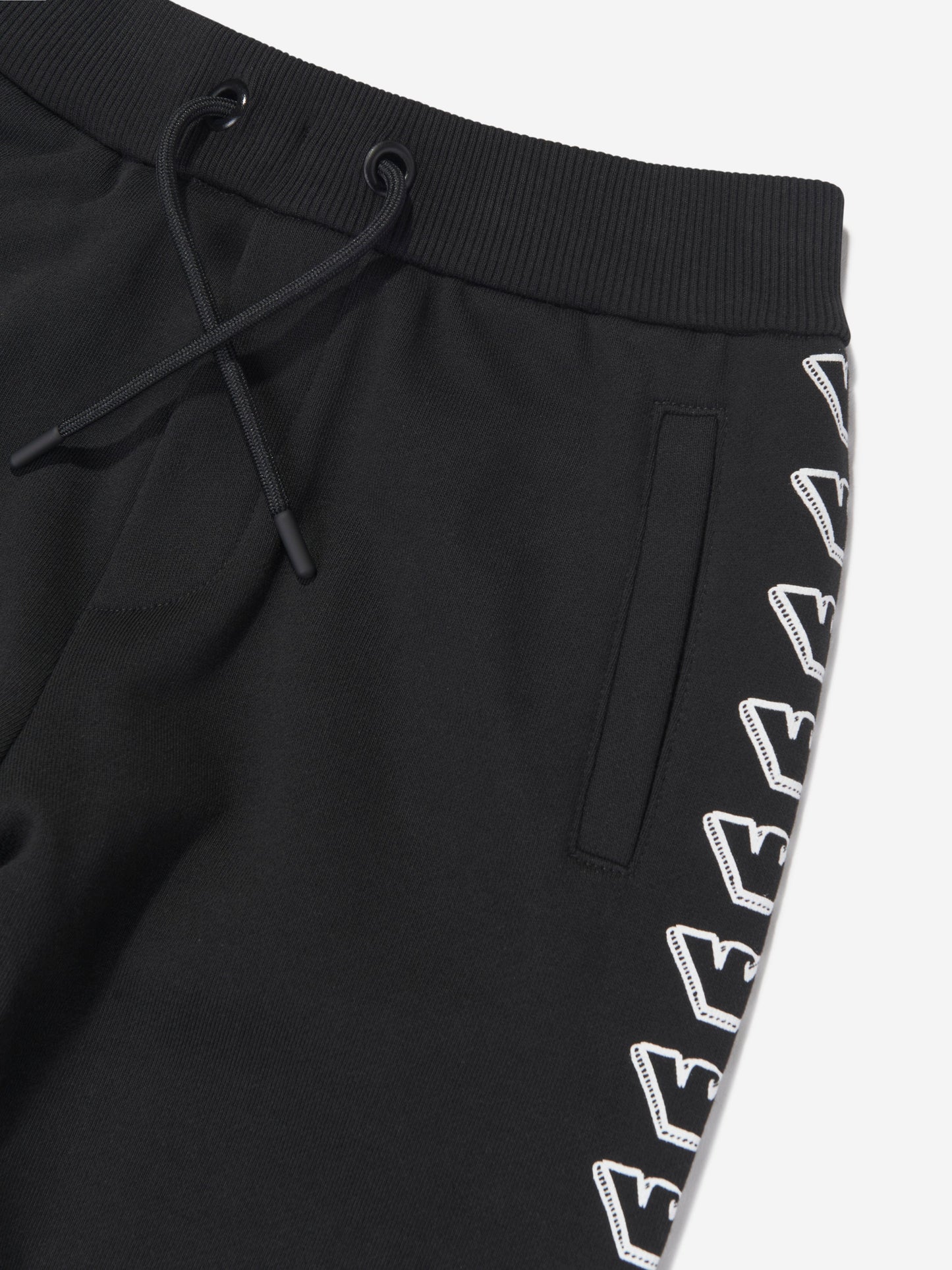 Emporio Armani 男童徽标慢跑裤（黑色）