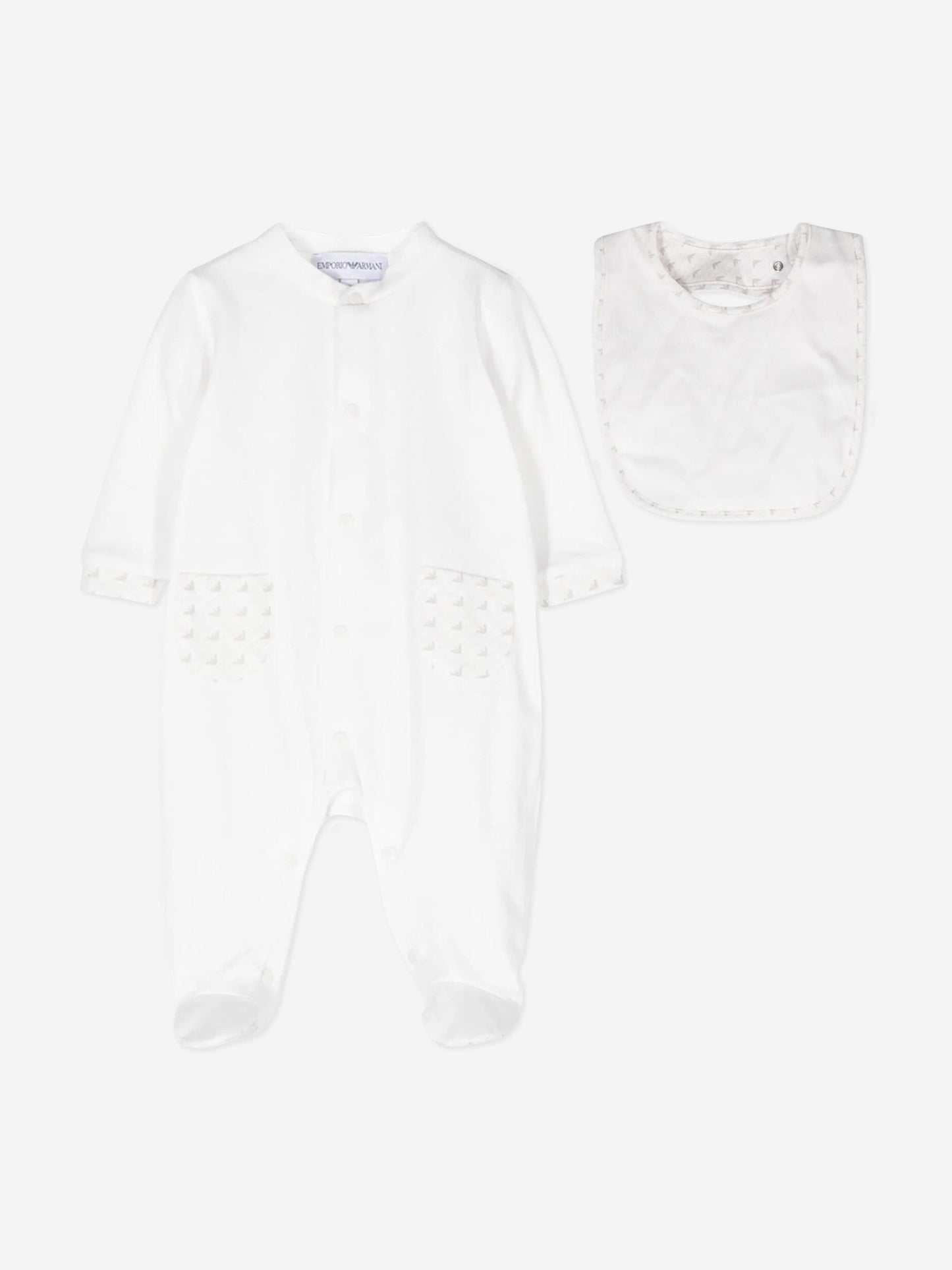 Emporio Armani Baby Logo 婴儿连体衣礼品套装（白色）