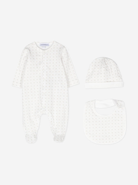 Emporio Armani Baby Logo 婴儿连体衣礼品套装（米色）