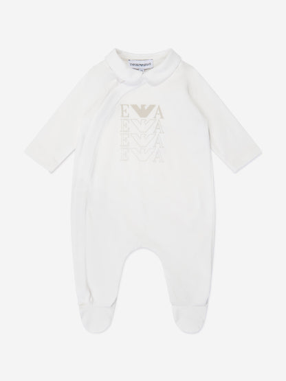 Emporio Armani Baby Logo 婴儿连体衣（白色）