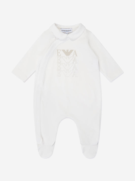 Emporio Armani Baby Logo 婴儿连体衣（白色）