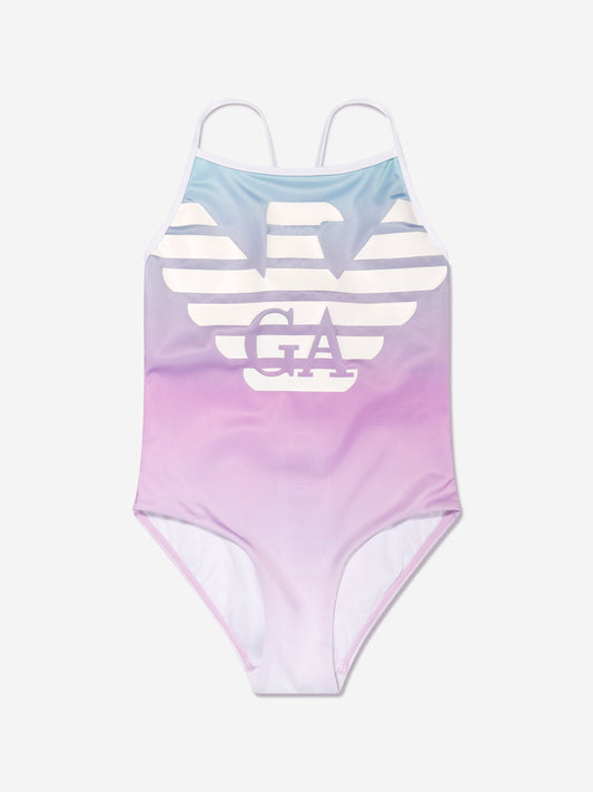 Emporio Armani 女童粉色徽标泳衣