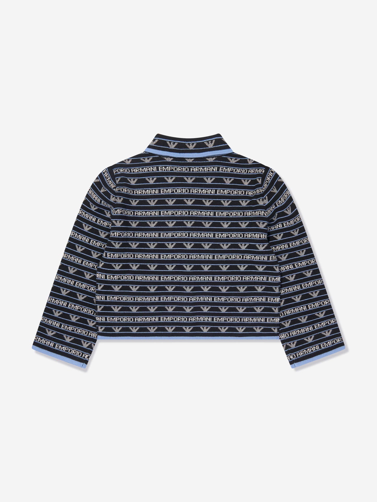 Emporio Armani 女童海军蓝徽标夹克