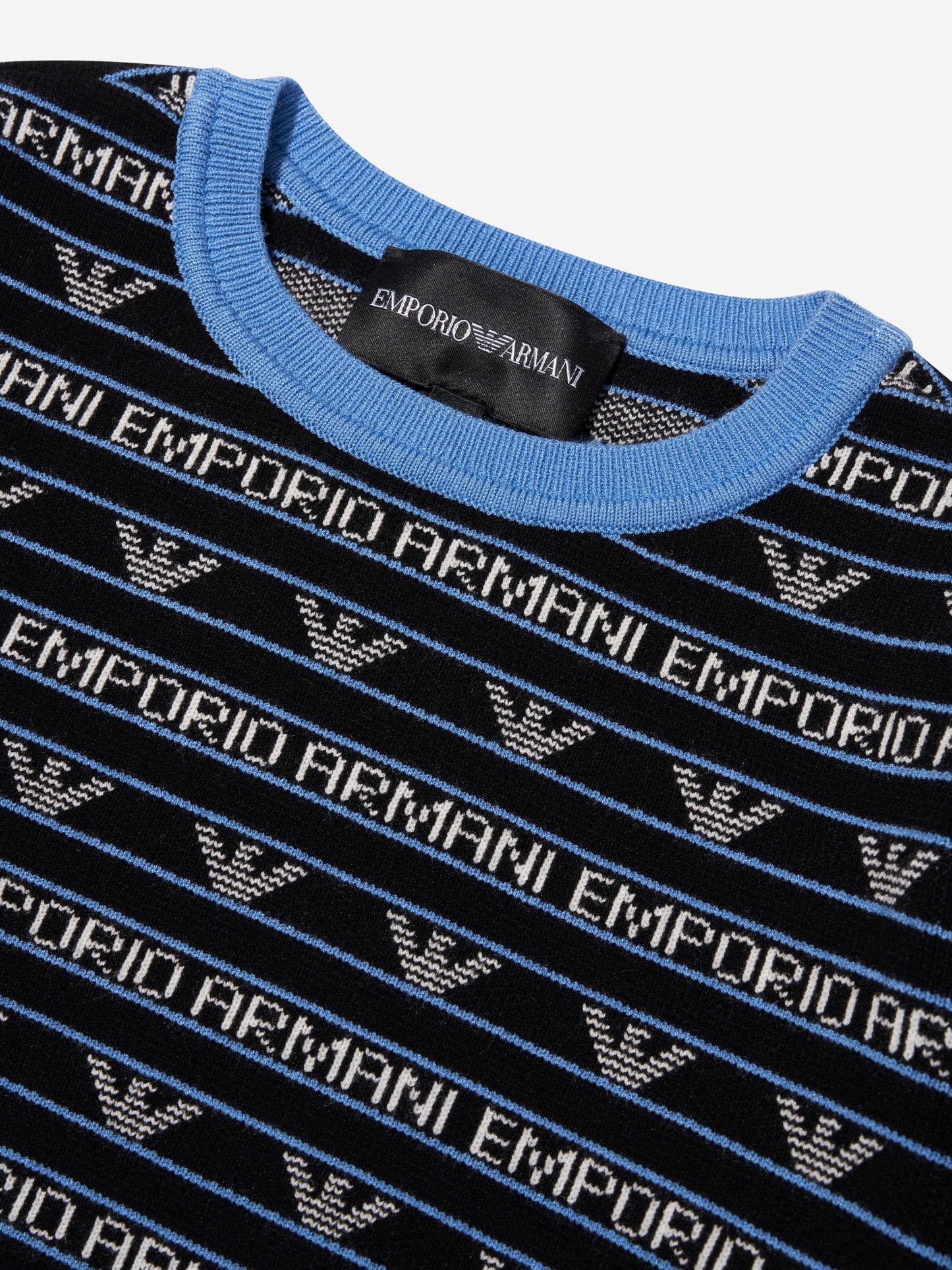 Emporio Armani 女童短袖徽标毛衣（海军蓝）