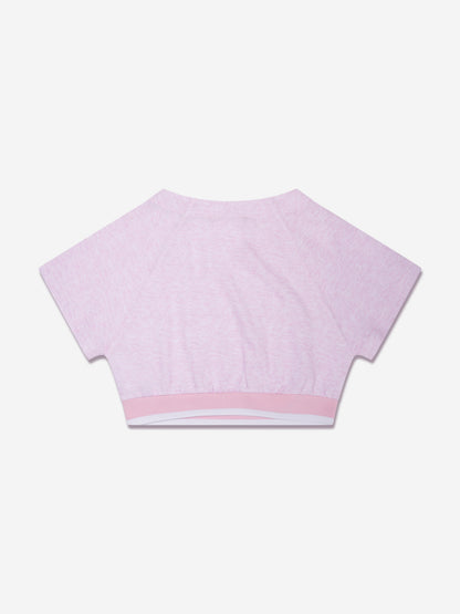 Emporio Armani 女童粉色徽标 T 恤