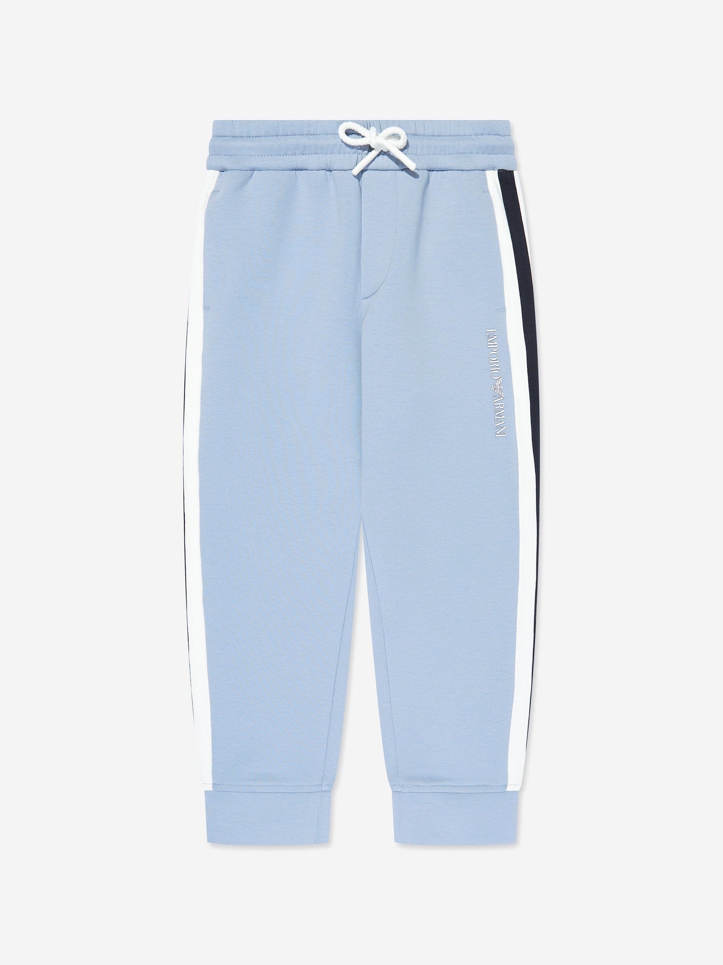 Emporio Armani 男童蓝色徽标慢跑裤
