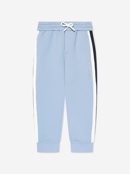 Emporio Armani 男童蓝色徽标慢跑裤