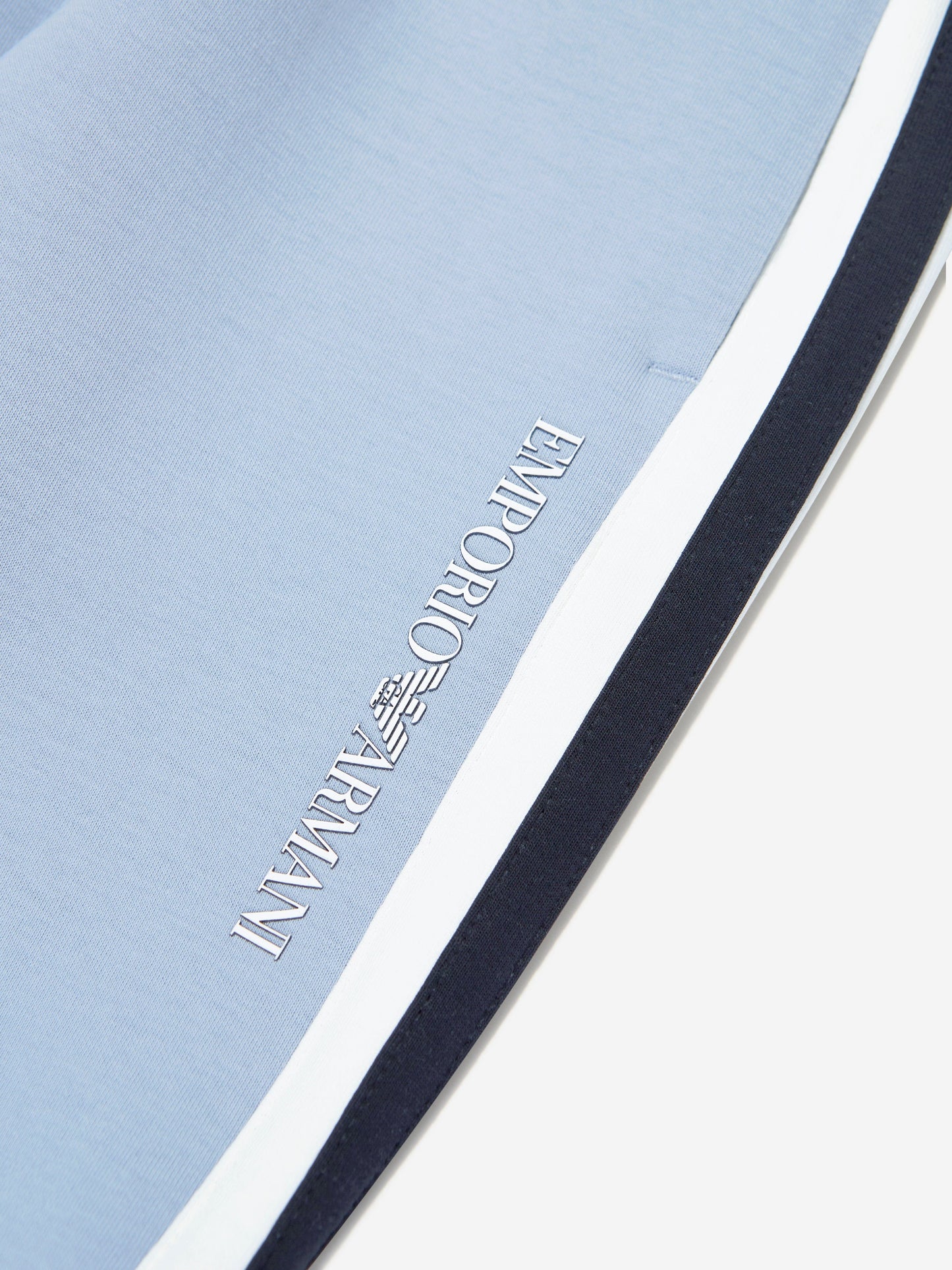 Emporio Armani 男童蓝色徽标慢跑裤
