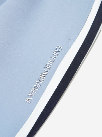 Emporio Armani 男童蓝色徽标慢跑裤