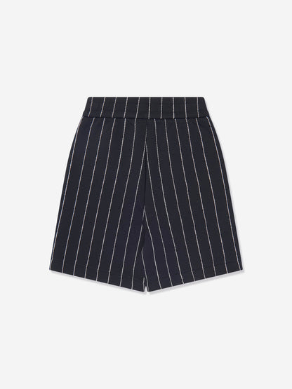Emporio Armani 男童海军蓝条纹短裤